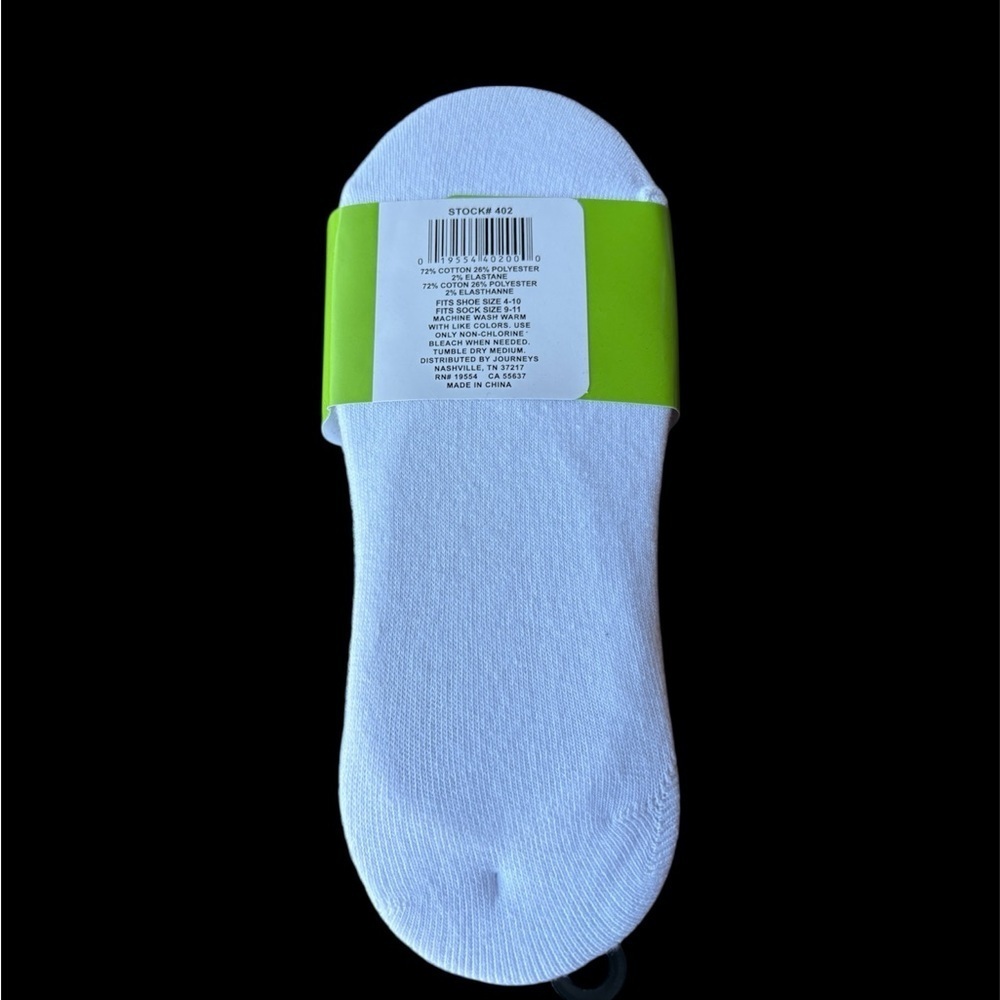 NWT Journeys Woman’s White No-Show Socks - Picture 3 of 4